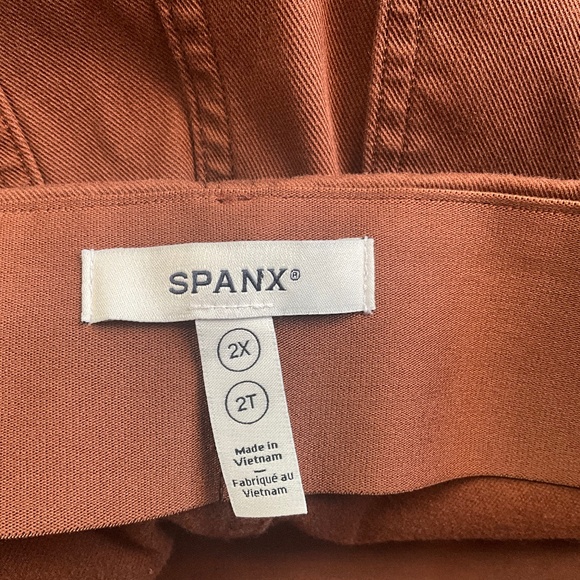 SPANX Stretch Twill Cropped Wide Leg Pants 20989T Minimalist Comfy Brown 2X Tall - Picture 9 of 10